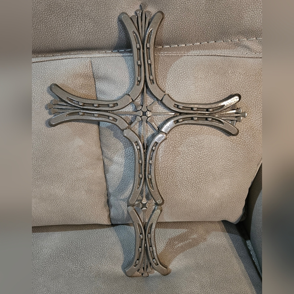 Horseshoe and Nails Wall Cross